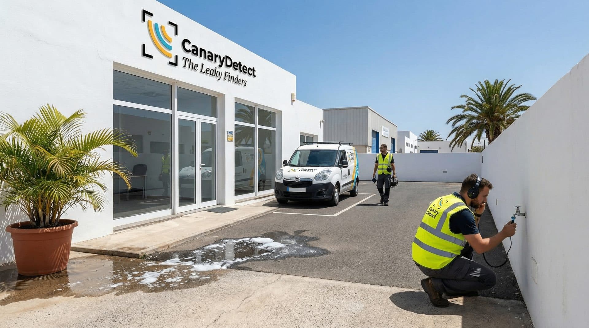 Leak detection specialist at work