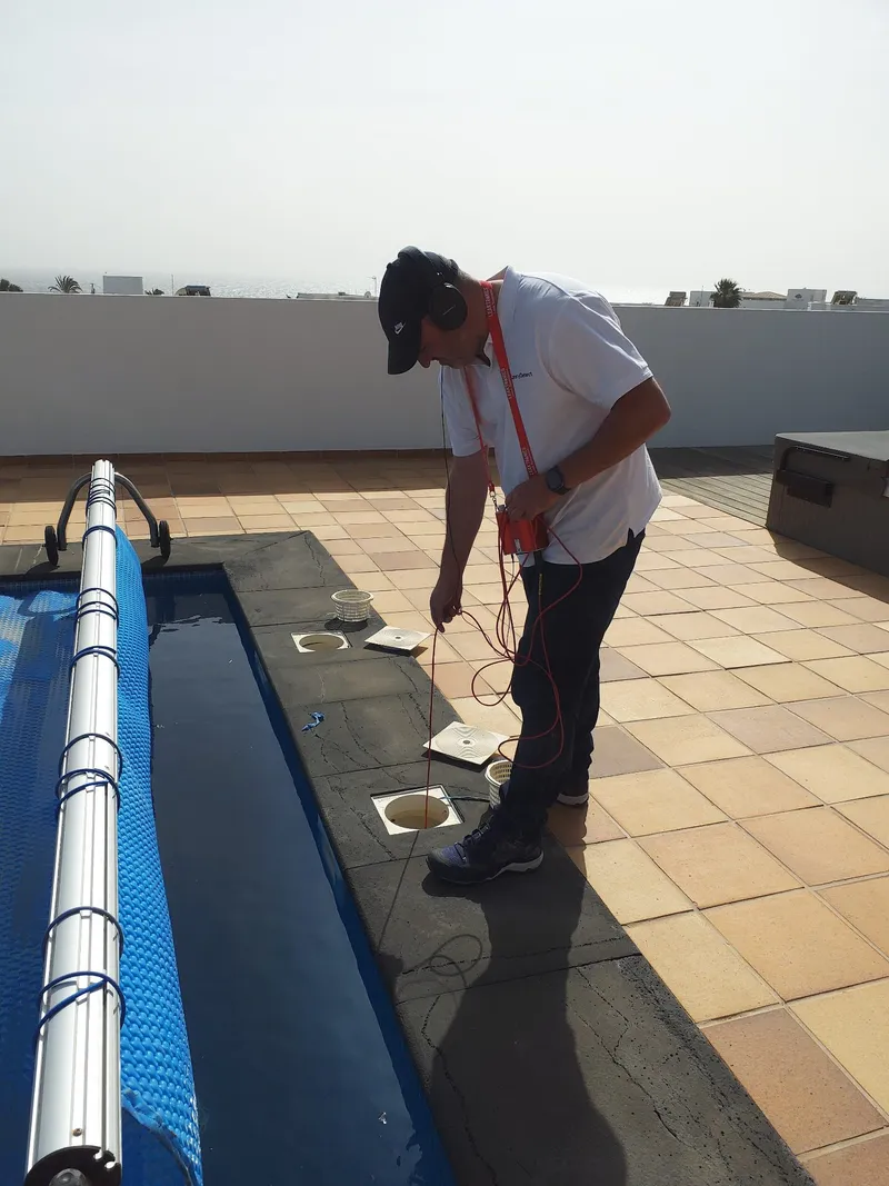 Swimming Pool Leak Detection Lanzarote - work example 2